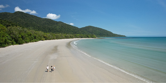 People walking on Cape Tribulation beach